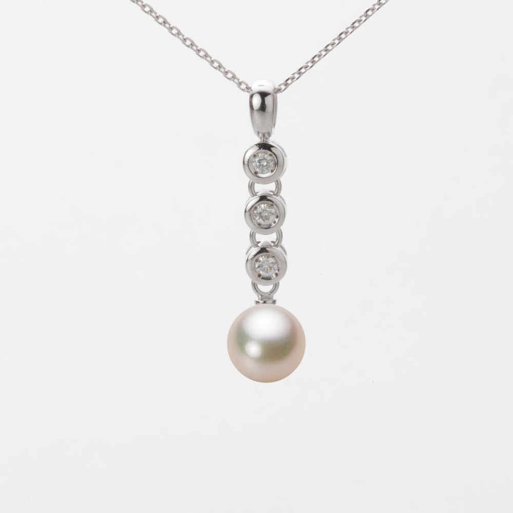 7.0mmアコヤ真珠ペンダント（シャンパンゴールド）