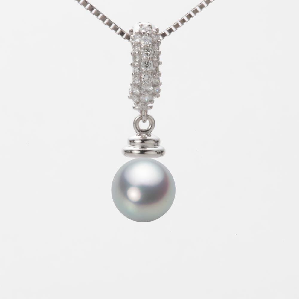 7.0mmアコヤ真珠ペンダント（シルバーグレー）