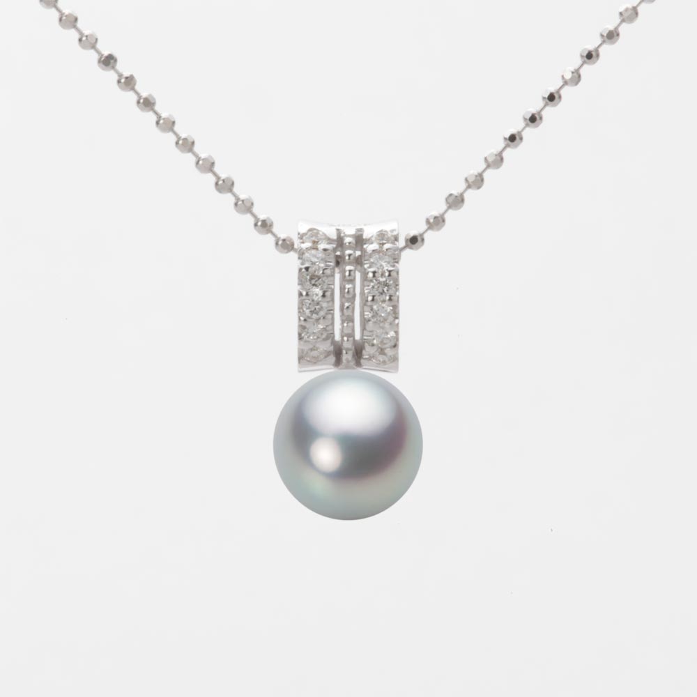 7.0mmアコヤ真珠ペンダント（シルバーグレー）