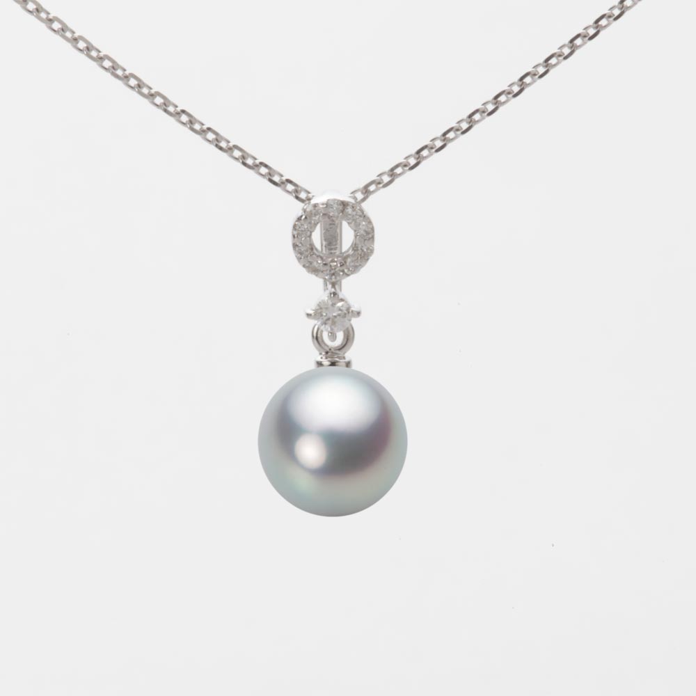 7.0mmアコヤ真珠ペンダント（シルバーグレー）