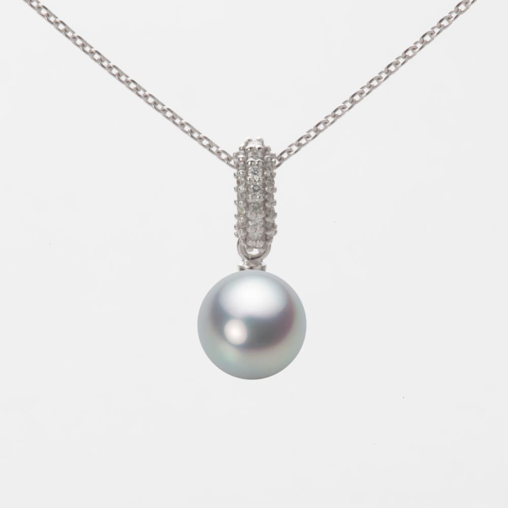 7.0mmアコヤ真珠ペンダント（シルバーグレー）