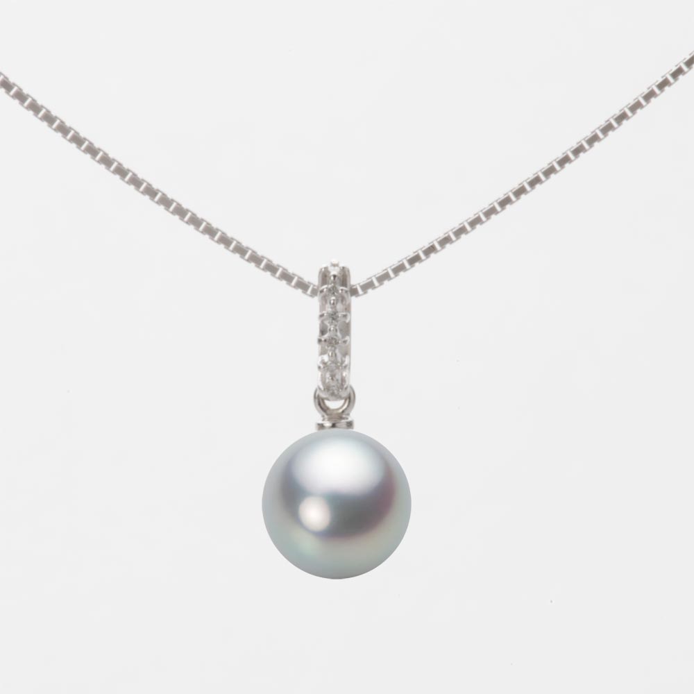 7.0mmアコヤ真珠ペンダント（シルバーグレー）