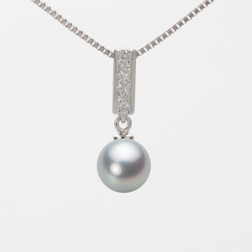 7.0mmアコヤ真珠ペンダント（シルバーグレー）
