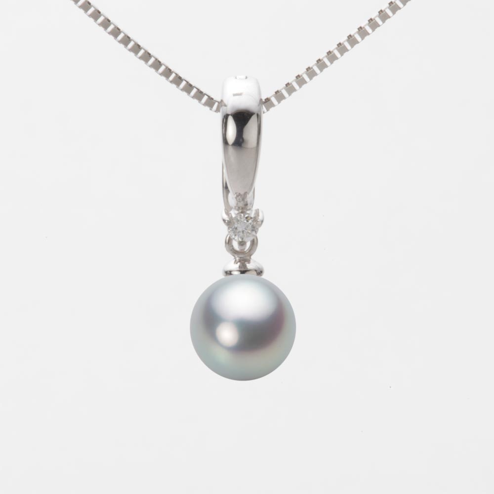 7.0mmアコヤ真珠ペンダント（シルバーグレー）
