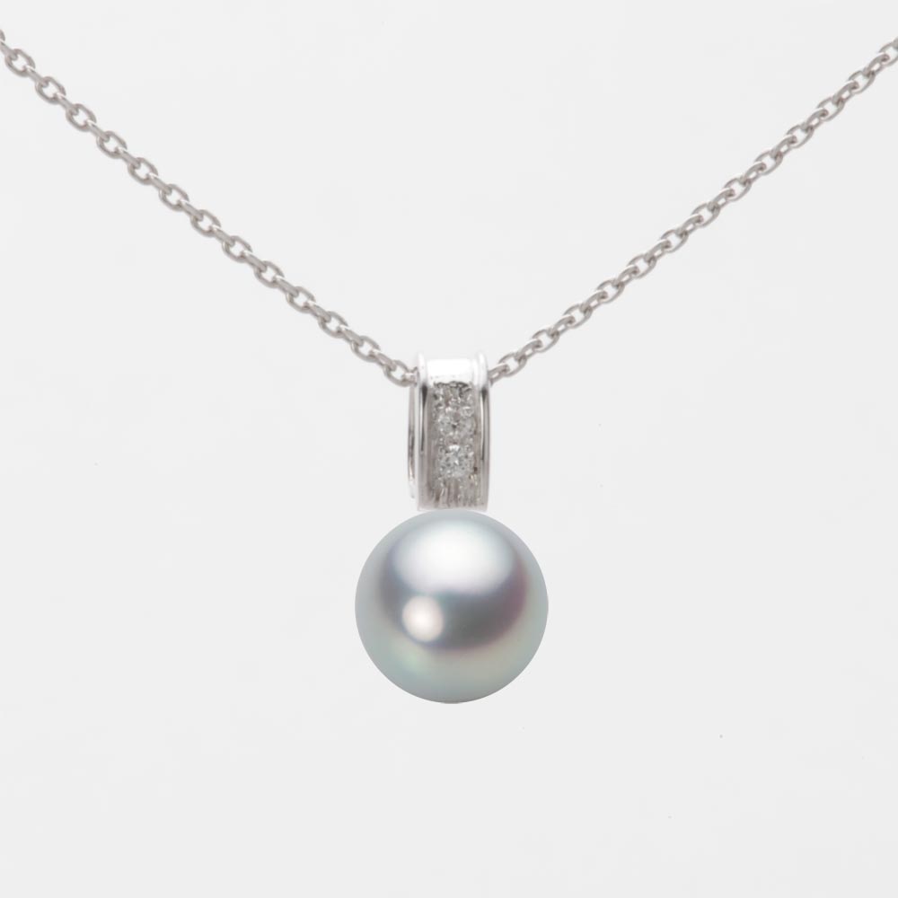 7.0mmアコヤ真珠ペンダント（シルバーグレー）