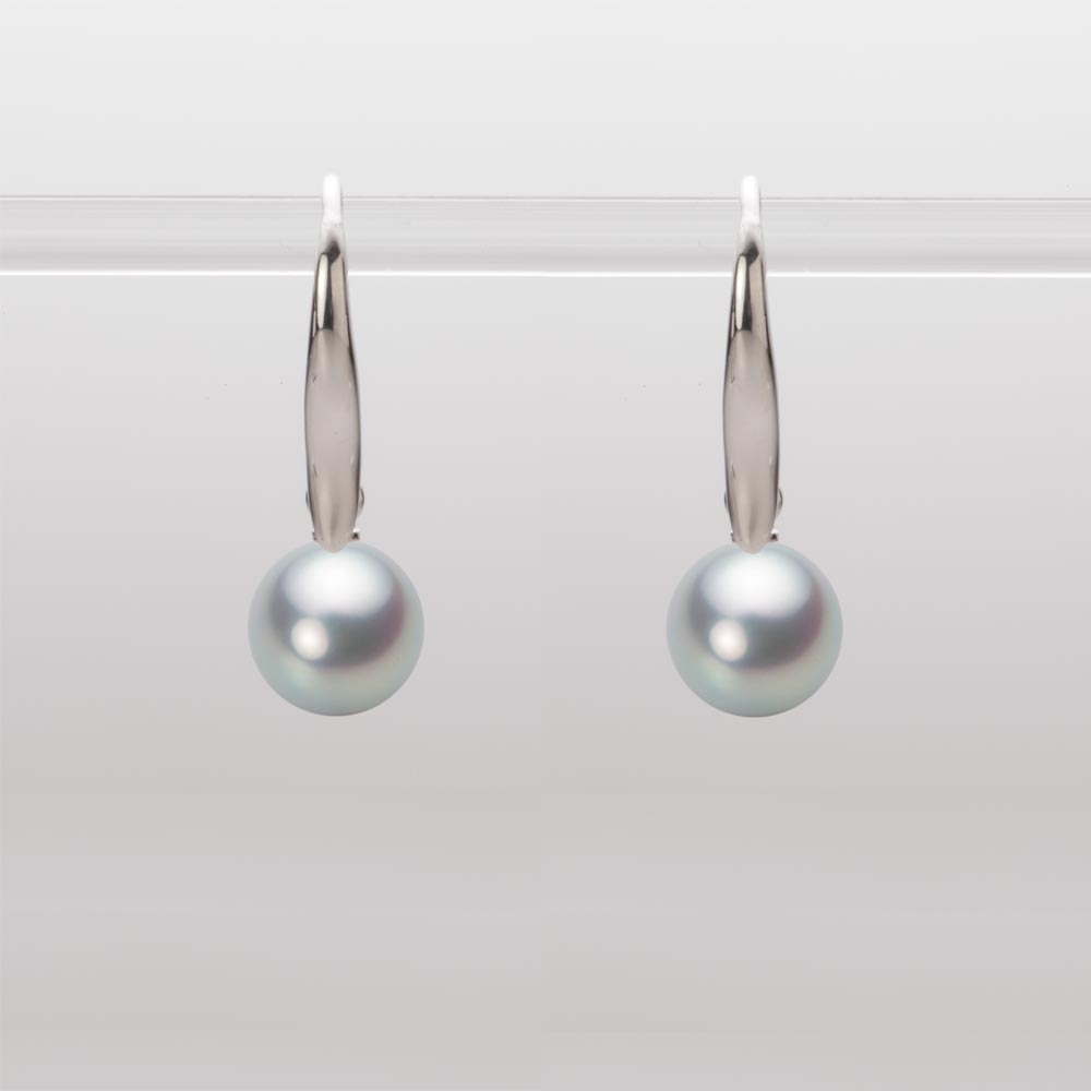 7.0mmアコヤ真珠ピアス（シルバーグレー）
