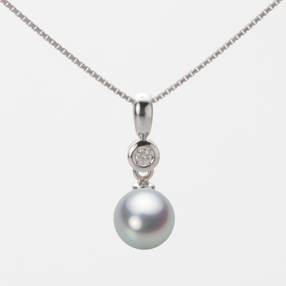 7.0mmアコヤ真珠ペンダント（シルバーグレー）