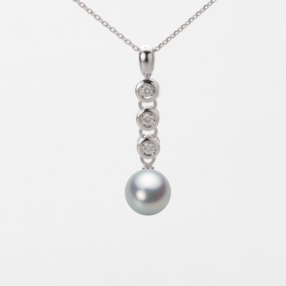 7.0mmアコヤ真珠ペンダント（シルバーグレー）