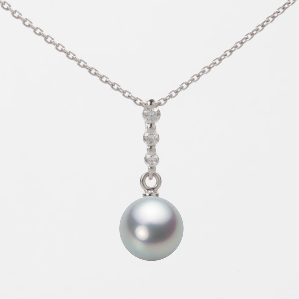 7.0mmアコヤ真珠ペンダント（シルバーグレー）