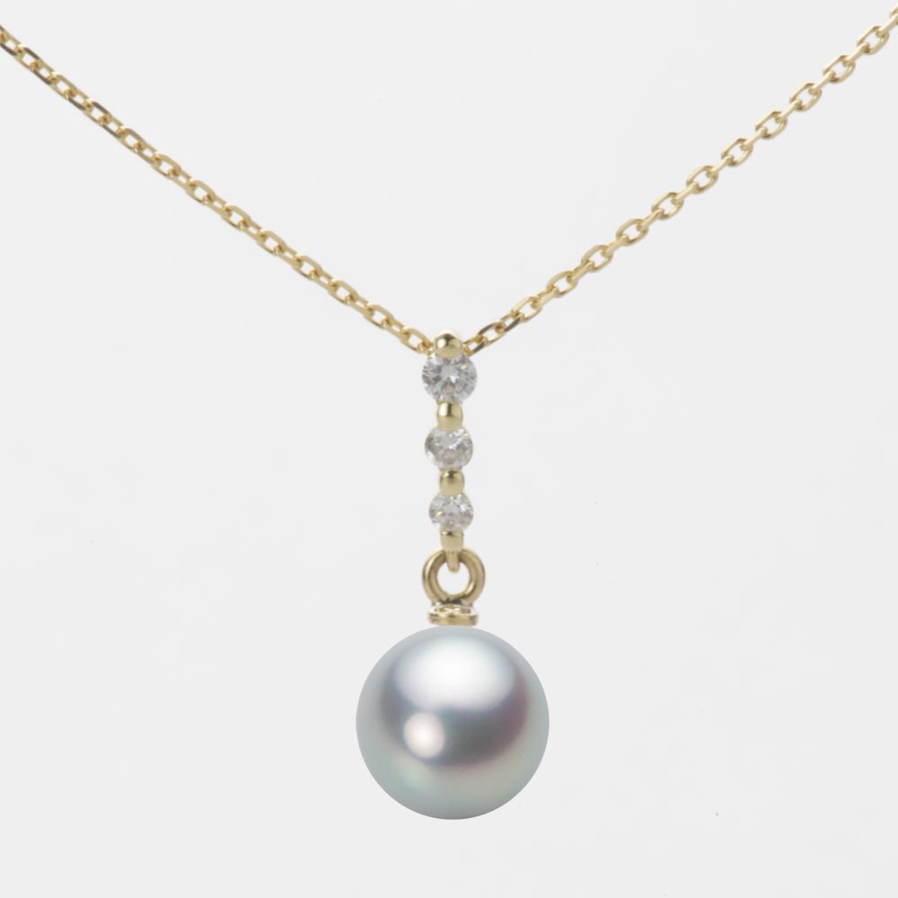 7.0mmアコヤ真珠ペンダント（シルバーグレー）