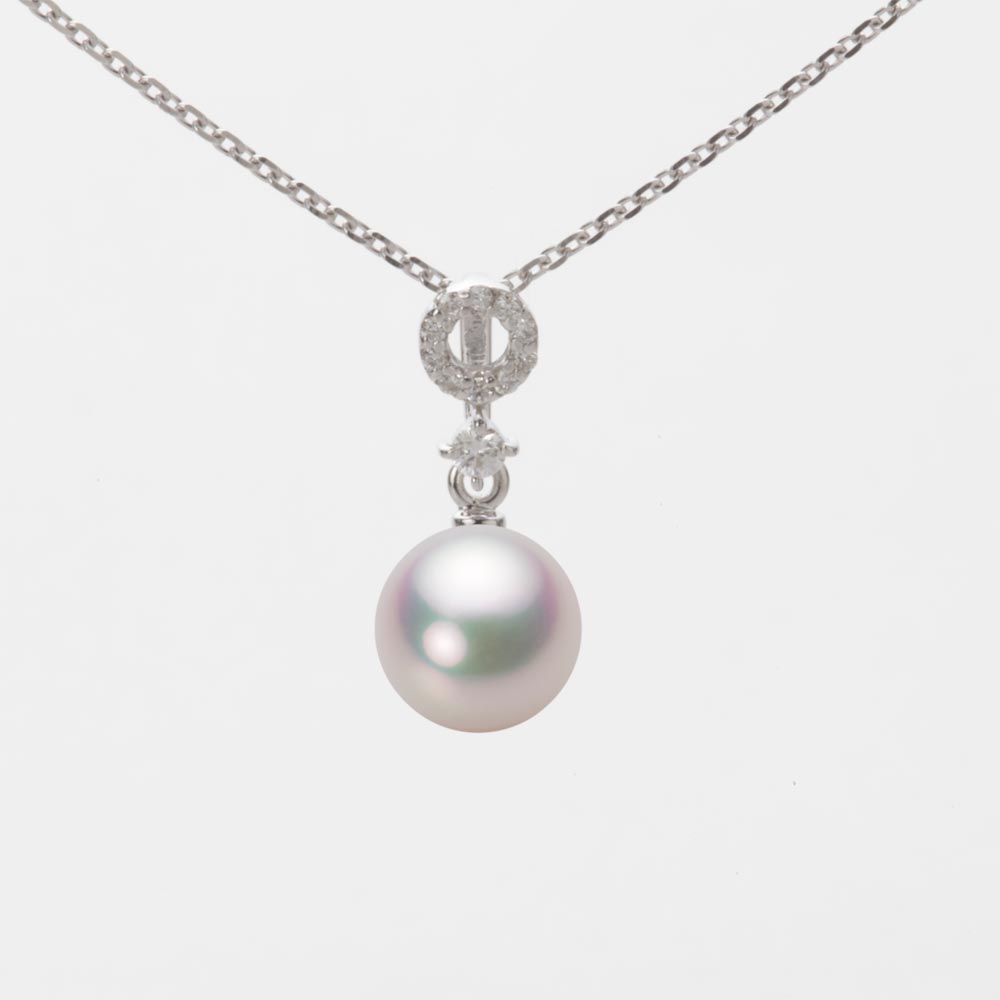7.0mmアコヤ真珠ペンダント（ホワイトピンク・マリン）