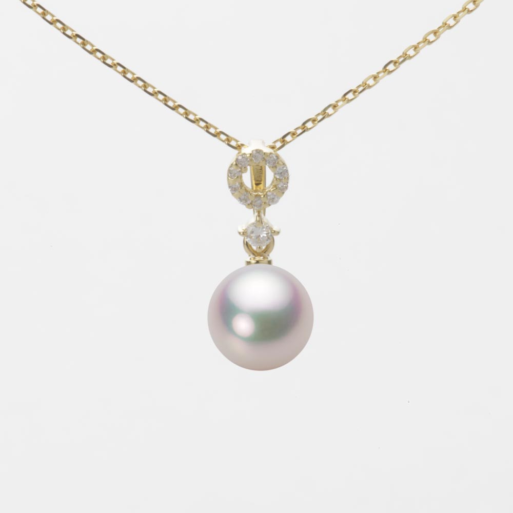 7.0mmアコヤ真珠ペンダント（ホワイトピンク・マリン）