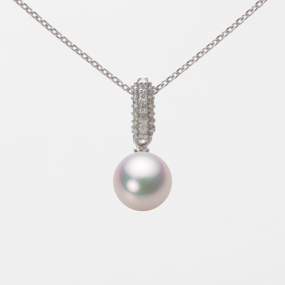 7.0mmアコヤ真珠ペンダント（ホワイトピンク・マリン）