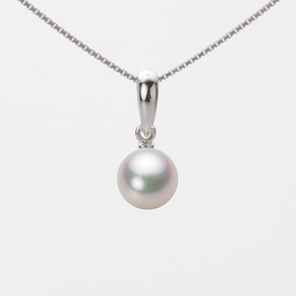 7.0mmアコヤ真珠ペンダント（ホワイトピンク・マリン）