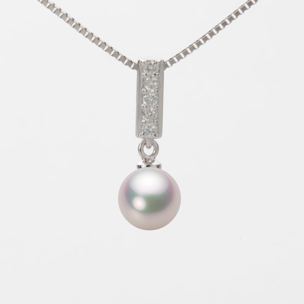 7.0mmアコヤ真珠ペンダント（ホワイトピンク・マリン）