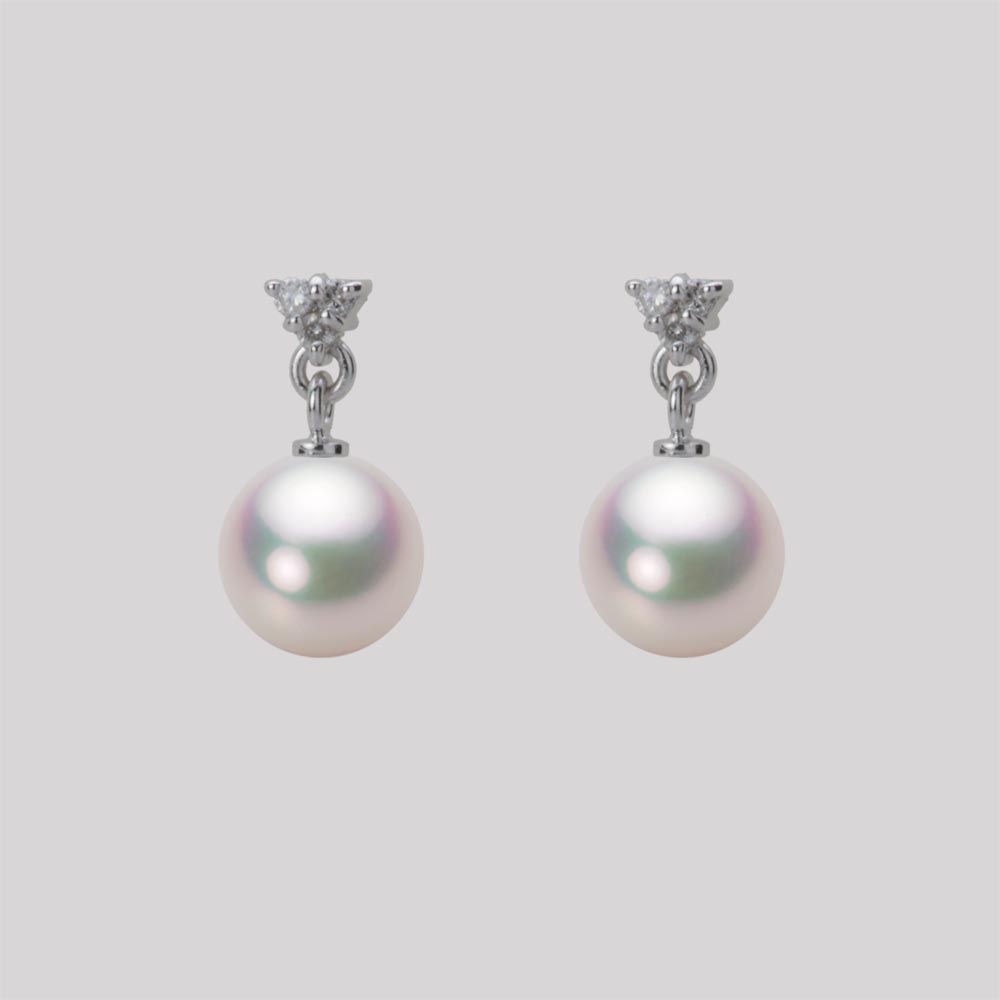 7.0mmアコヤ真珠ピアス（ホワイトピンク・マリン）