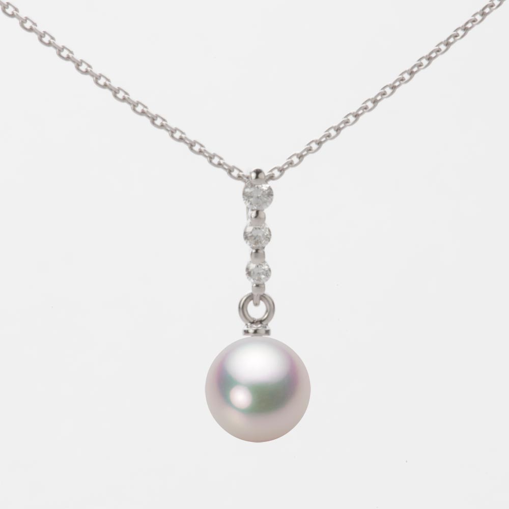 7.0mmアコヤ真珠ペンダント（ホワイトピンク・マリン）