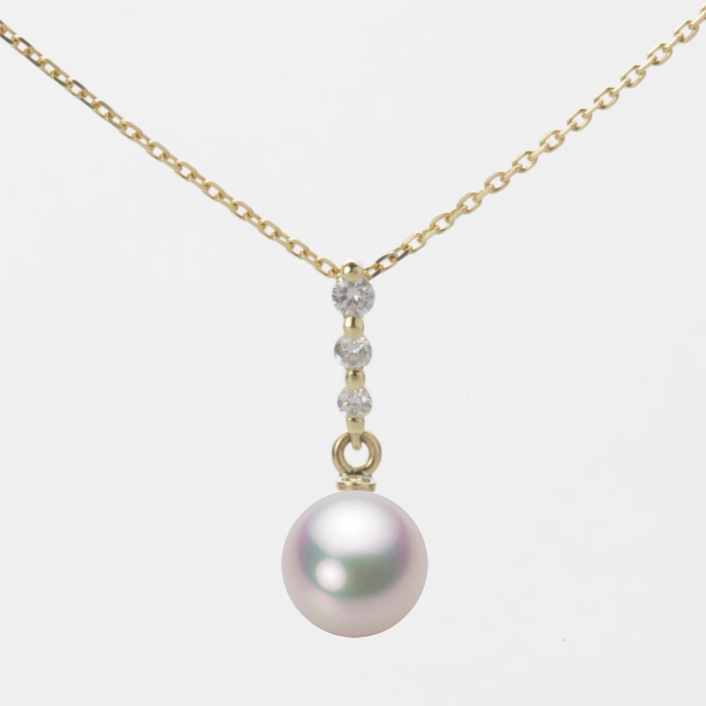 7.0mmアコヤ真珠ペンダント（ホワイトピンク・マリン）