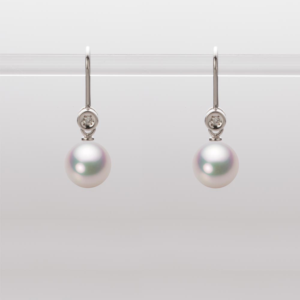 7.0mmアコヤ真珠ピアス（ホワイトピンク・マリン）