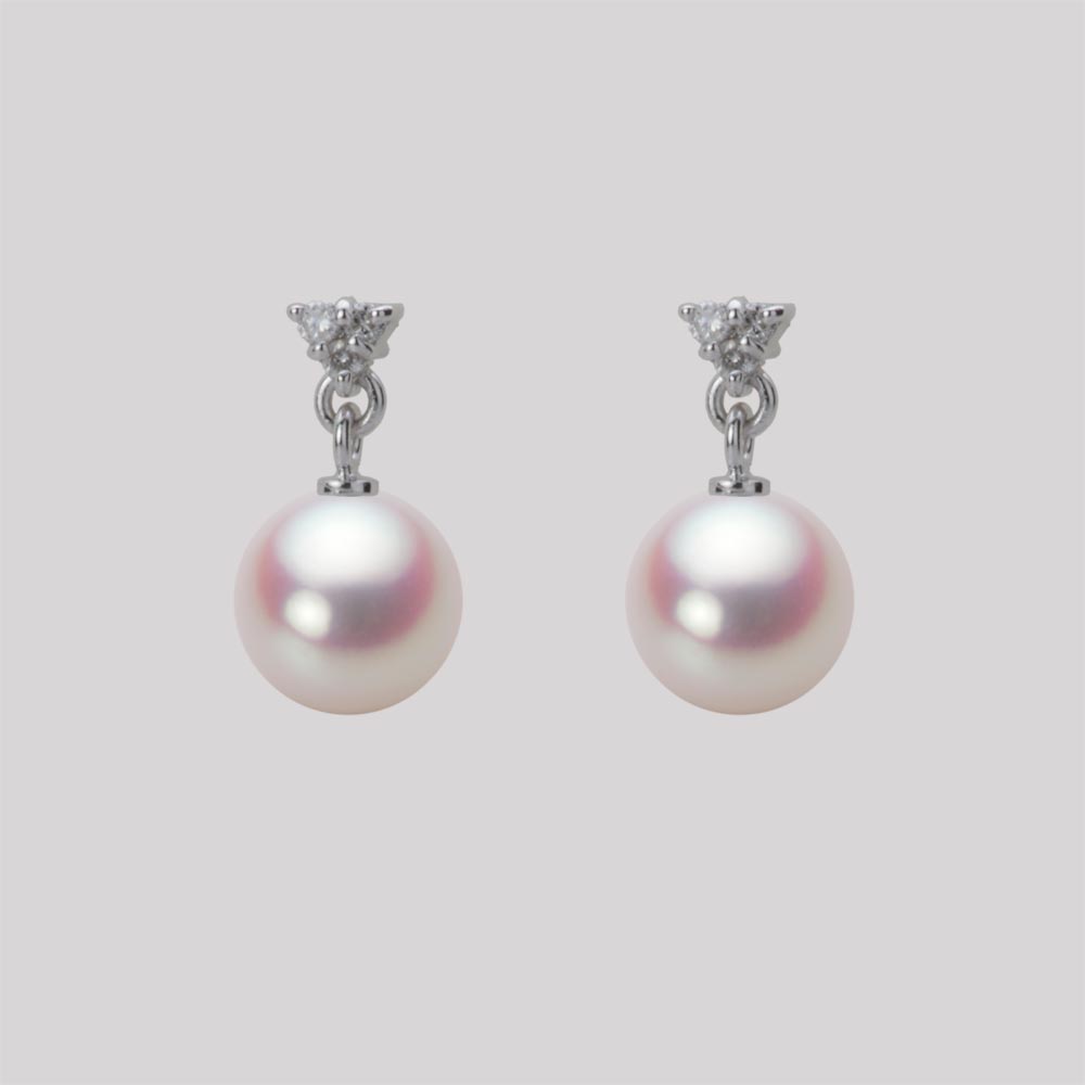 7.0mmアコヤ真珠ピアス（ホワイトピンク・ロゼ）