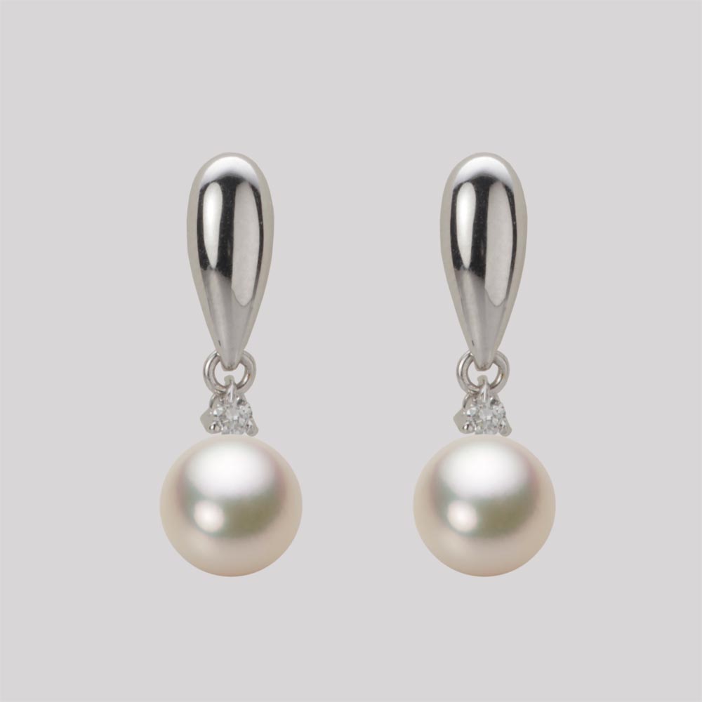 7.0mmアコヤ真珠ピアス（シャンパンゴールド）