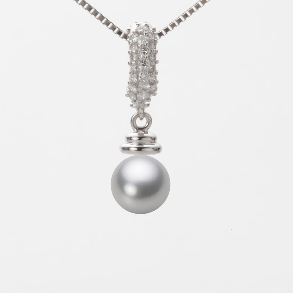 7.0mmアコヤ真珠ペンダント（シルバーグレー）
