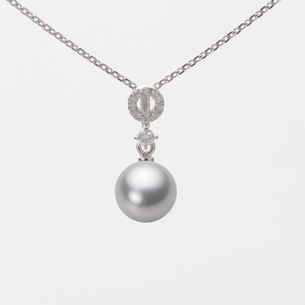 7.0mmアコヤ真珠ペンダント（シルバーグレー）