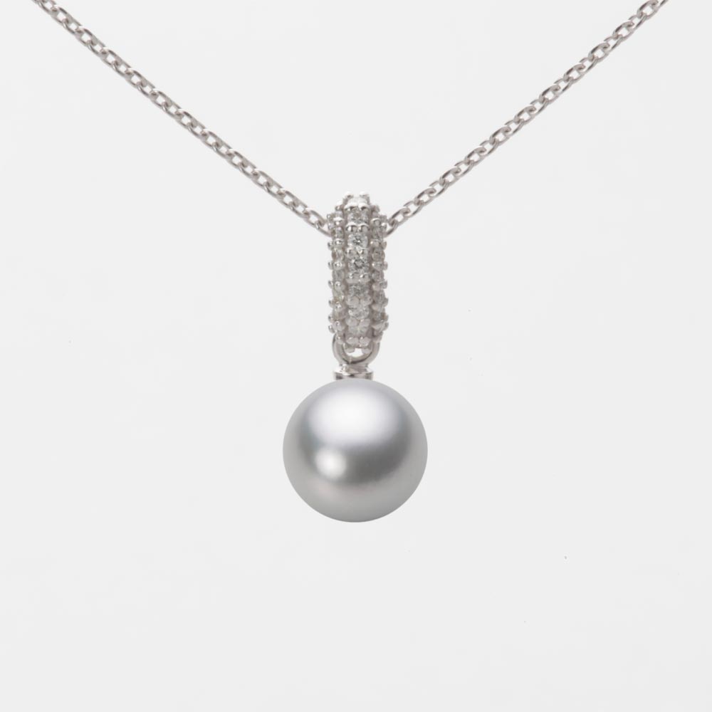 7.0mmアコヤ真珠ペンダント（シルバーグレー）