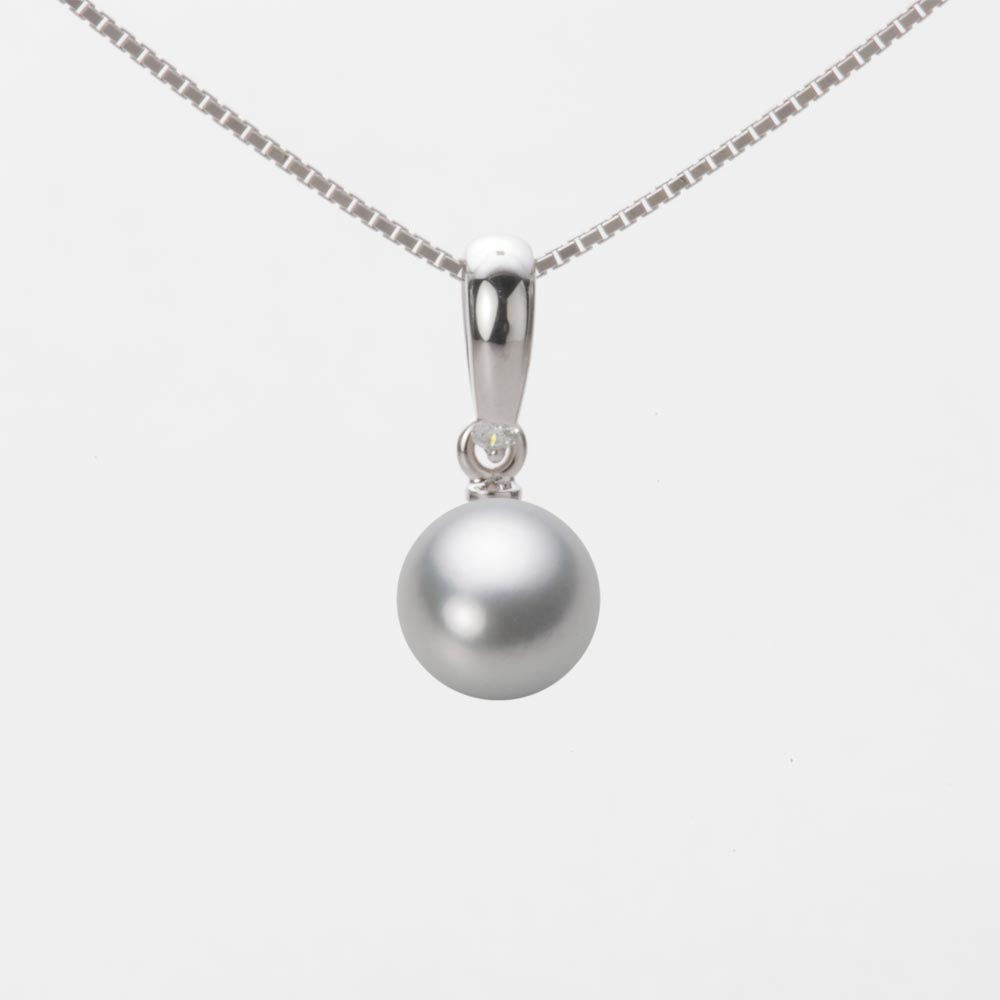 7.0mmアコヤ真珠ペンダント（シルバーグレー）