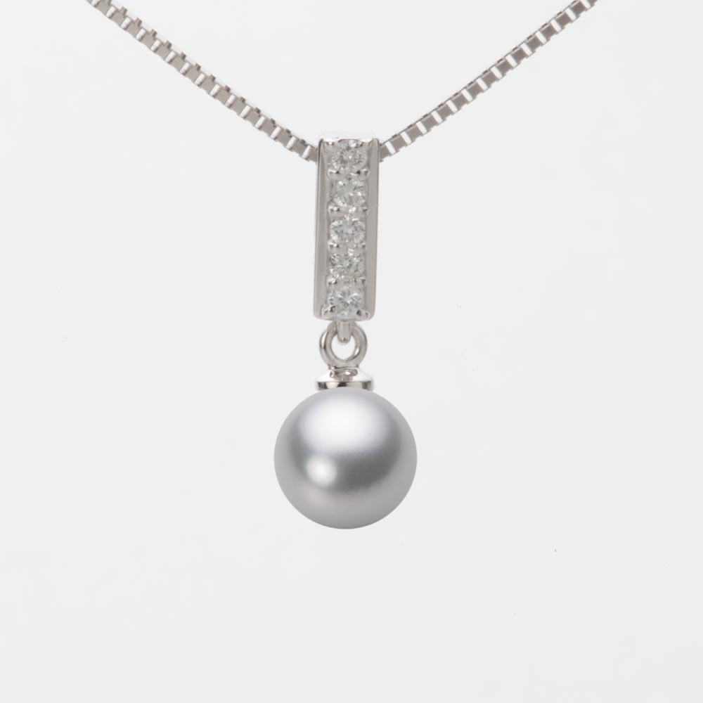 7.0mmアコヤ真珠ペンダント（シルバーグレー）