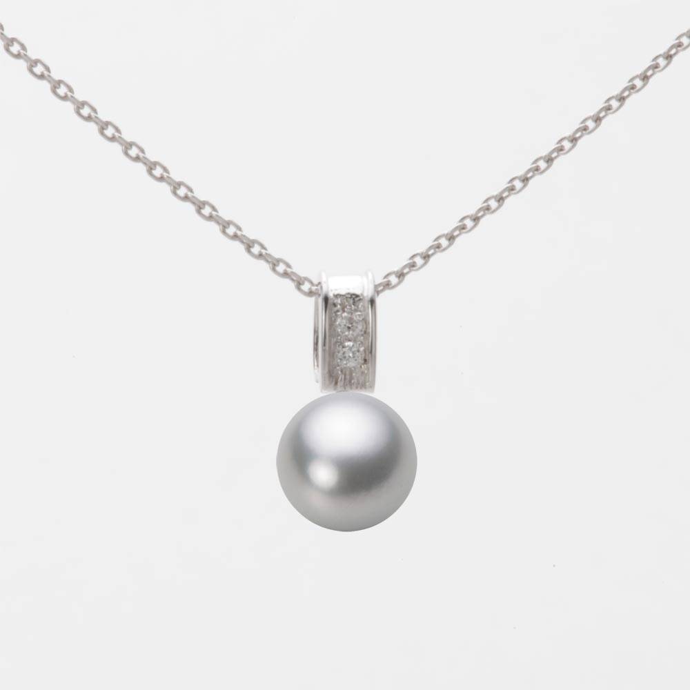 7.0mmアコヤ真珠ペンダント（シルバーグレー）