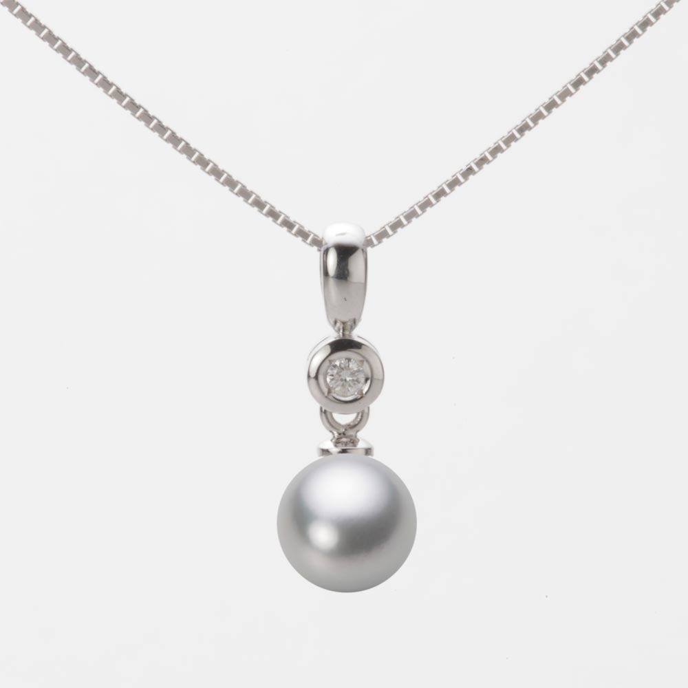 7.0mmアコヤ真珠ペンダント（シルバーグレー）