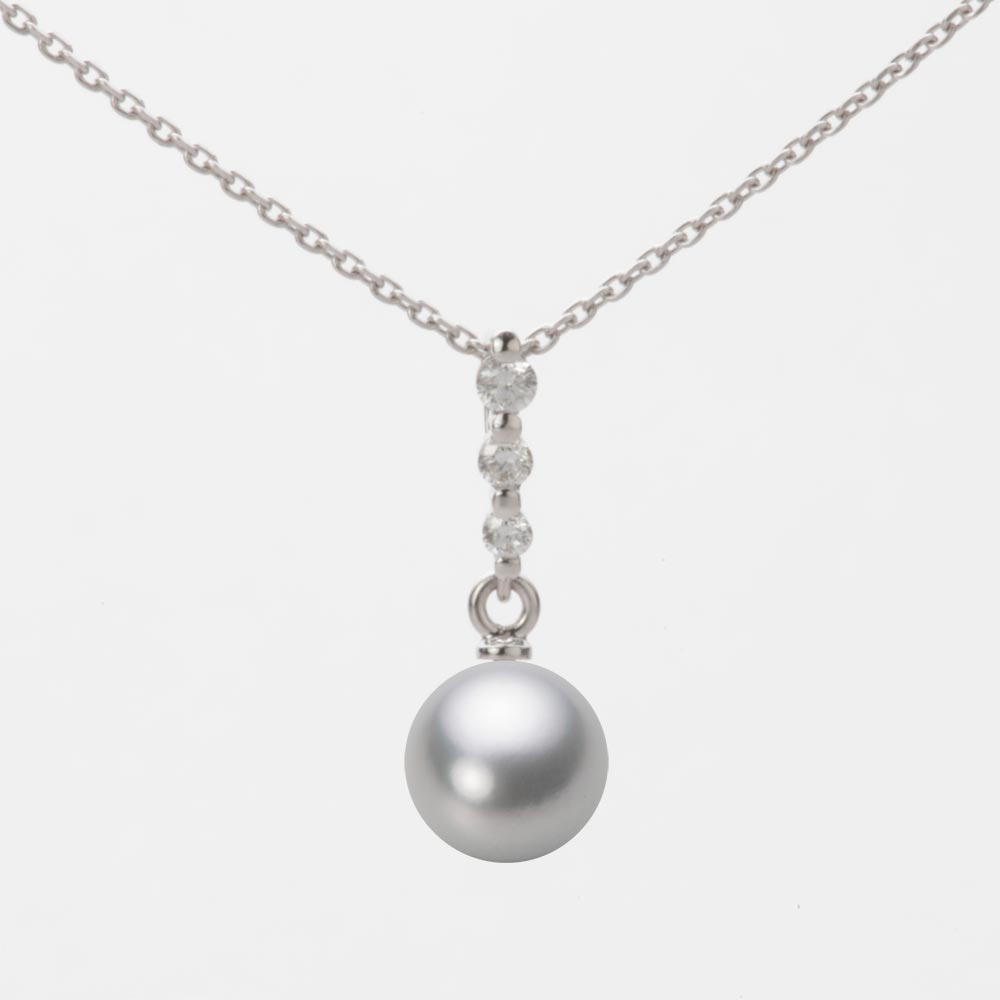 7.0mmアコヤ真珠ペンダント（シルバーグレー）