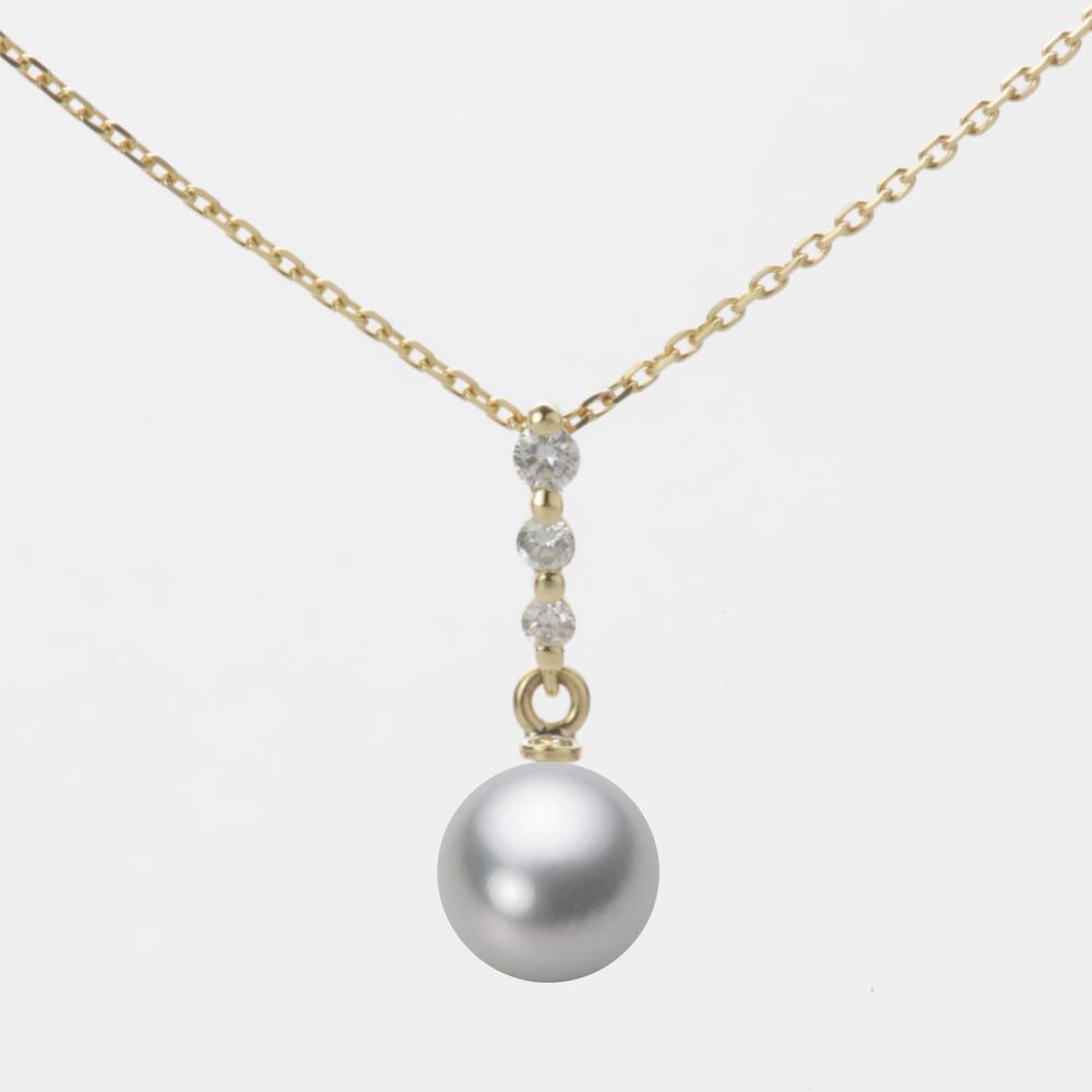 7.0mmアコヤ真珠ペンダント（シルバーグレー）