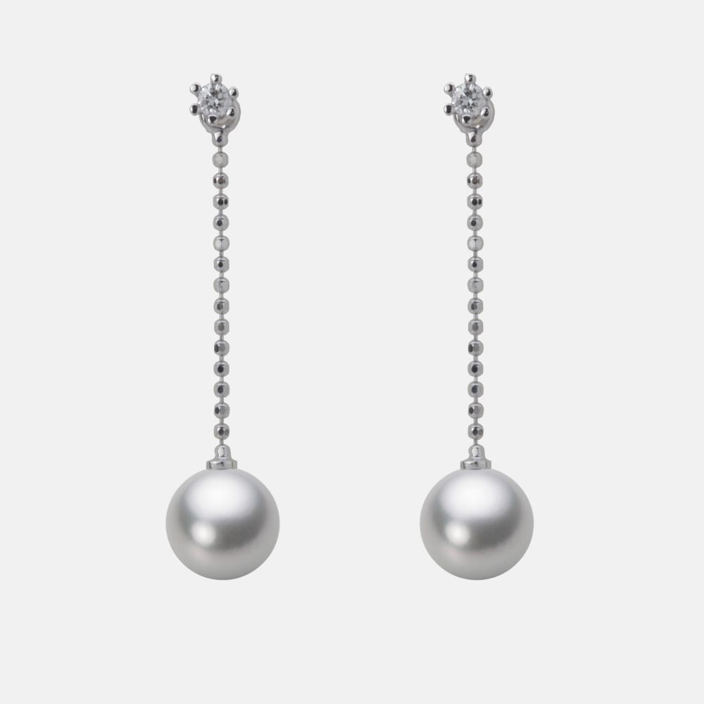 7.0mmアコヤ真珠ピアス（シルバーグレー）