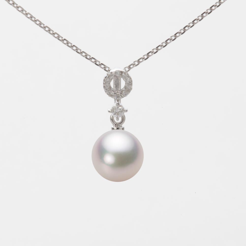 7.0mmアコヤ真珠ペンダント（ホワイトピンク・マリン）