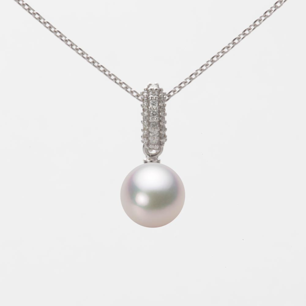 7.0mmアコヤ真珠ペンダント（ホワイトピンク・マリン）