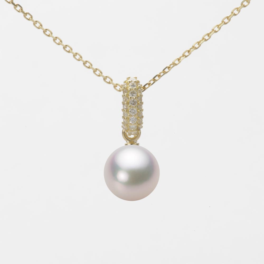 7.0mmアコヤ真珠ペンダント（ホワイトピンク・マリン）