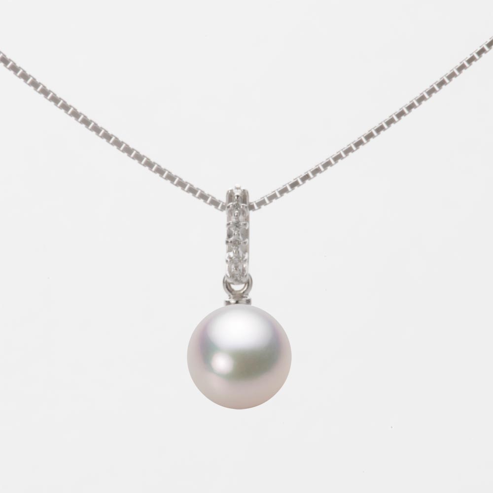 7.0mmアコヤ真珠ペンダント（ホワイトピンク・マリン）