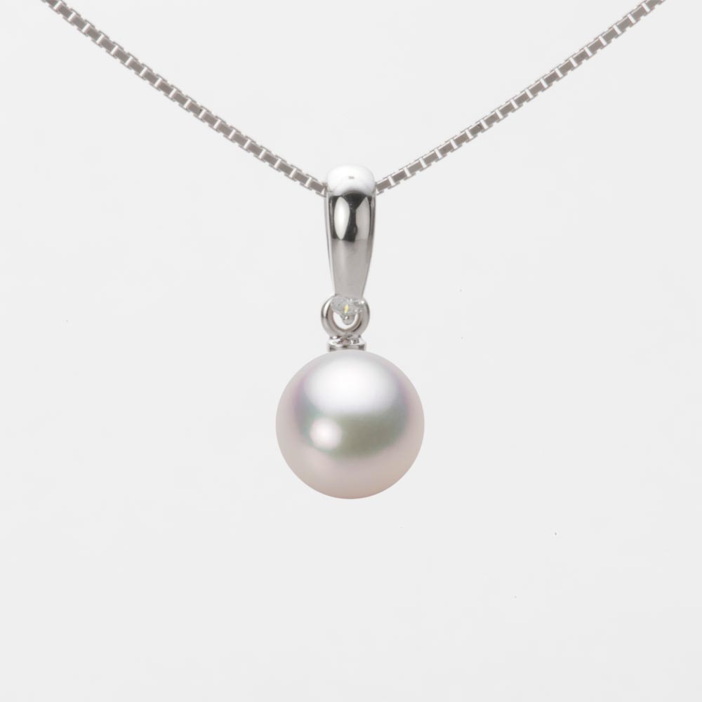 7.0mmアコヤ真珠ペンダント（ホワイトピンク・マリン）