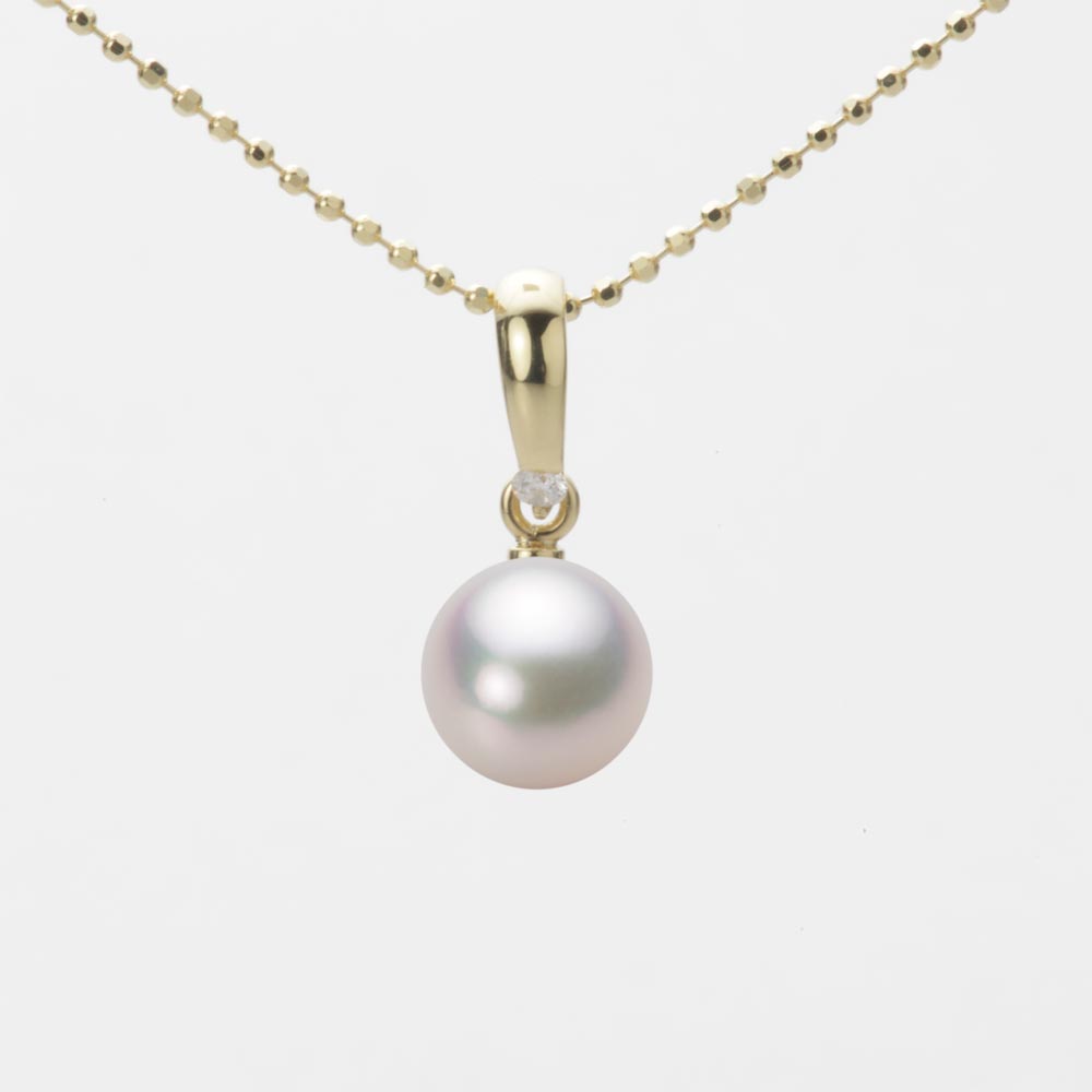 7.0mmアコヤ真珠ペンダント（ホワイトピンク・マリン）