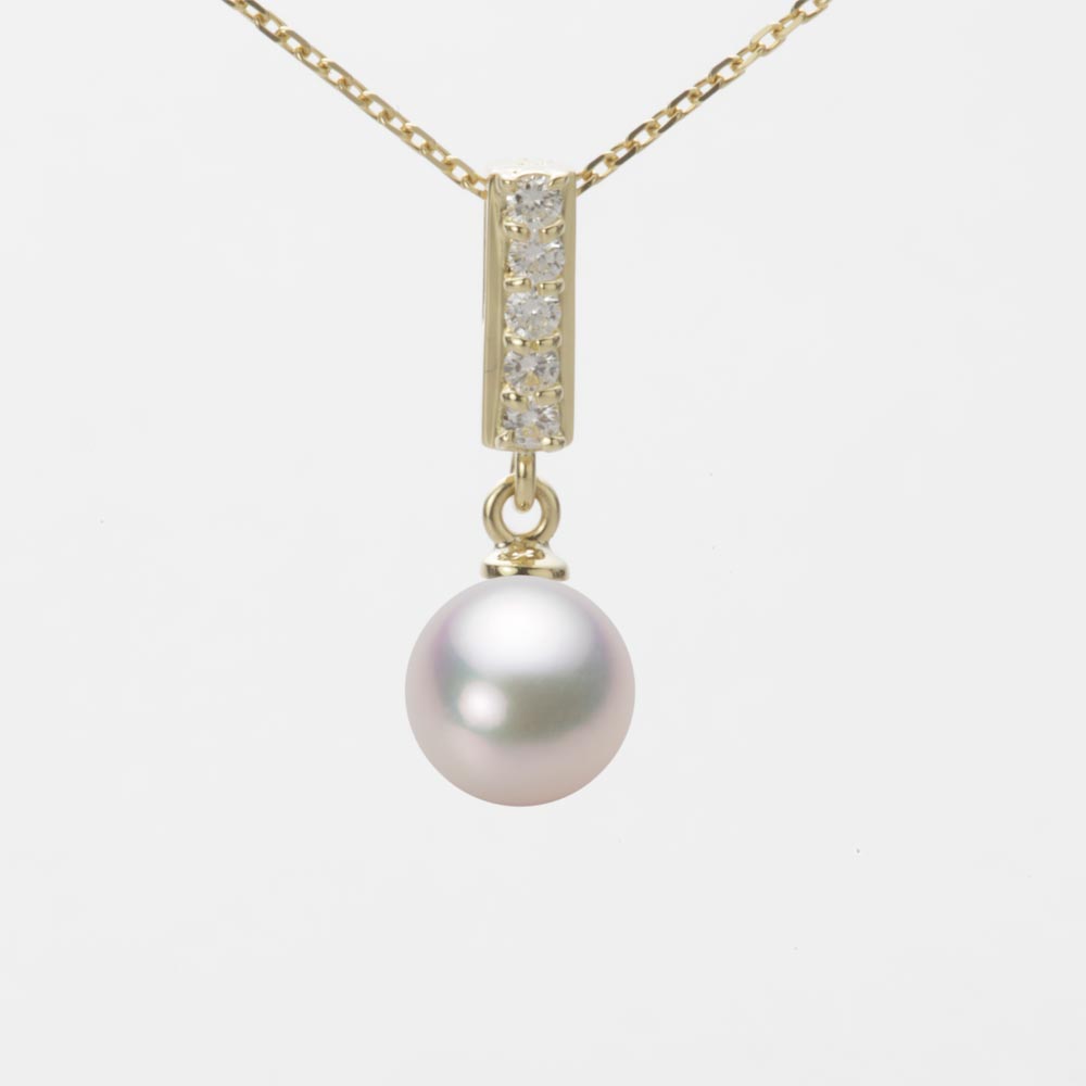 7.0mmアコヤ真珠ペンダント（ホワイトピンク・マリン）