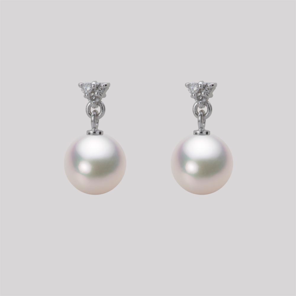 7.0mmアコヤ真珠ピアス（ホワイトピンク・マリン）