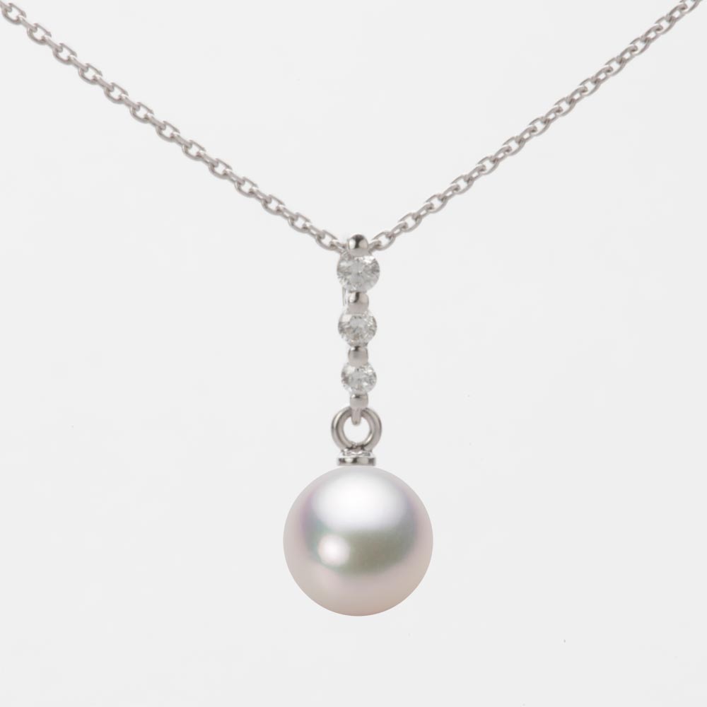7.0mmアコヤ真珠ペンダント（ホワイトピンク・マリン）