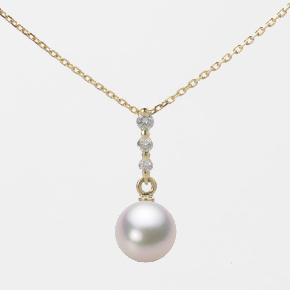 7.0mmアコヤ真珠ペンダント（ホワイトピンク・マリン）