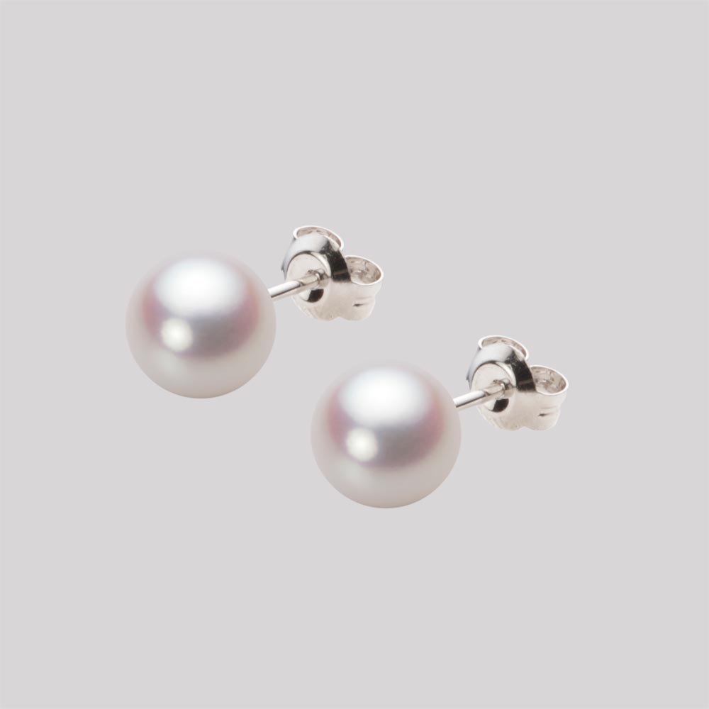 7.0mmアコヤ真珠ピアス（ホワイトピンク・ロゼ）