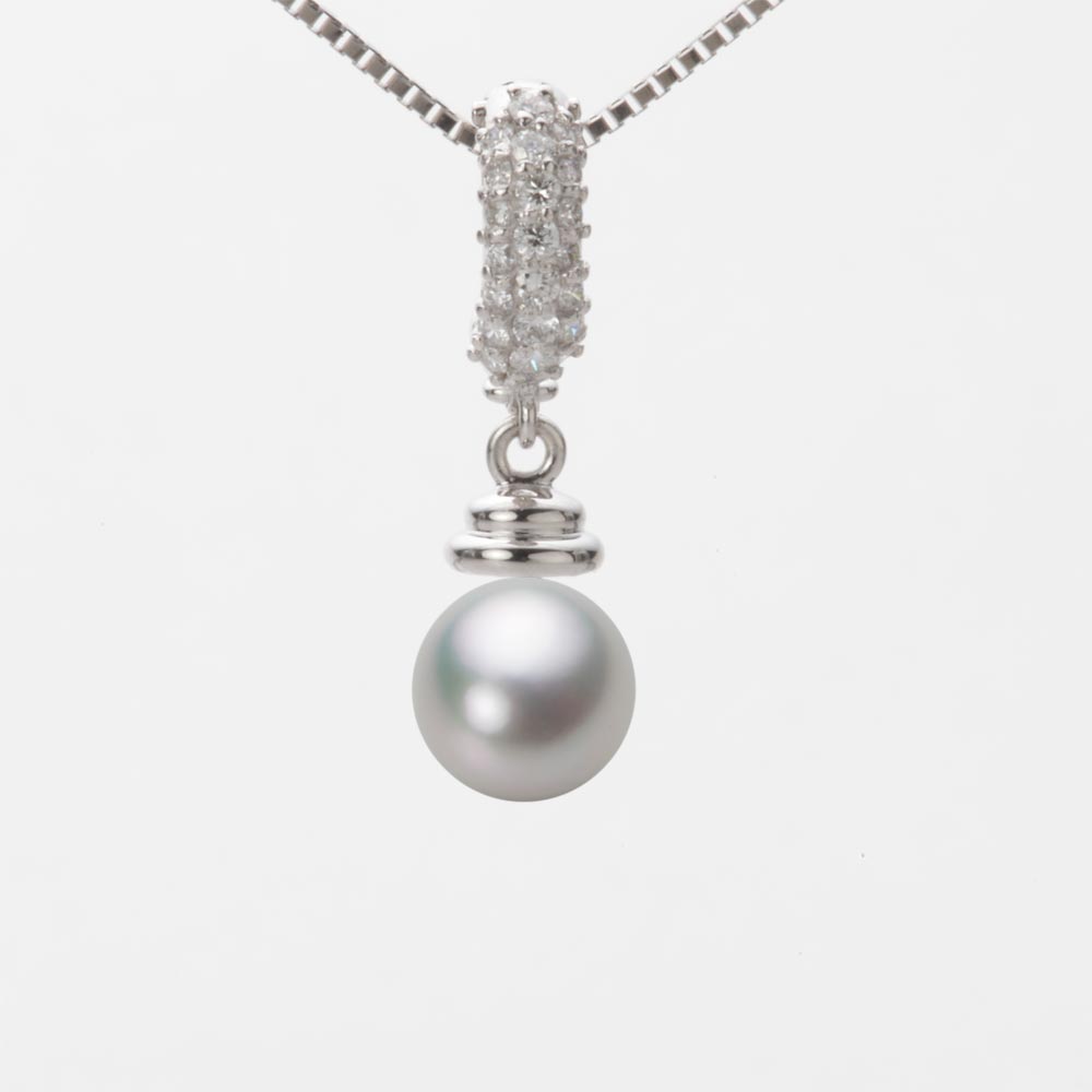 7.0mmアコヤ真珠ペンダント（シルバーグレー）