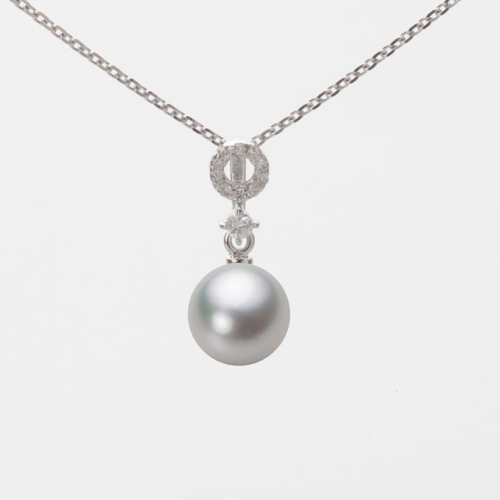 7.0mmアコヤ真珠ペンダント（シルバーグレー）