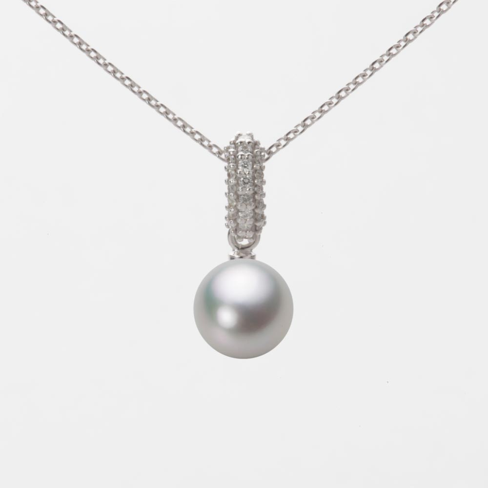 7.0mmアコヤ真珠ペンダント（シルバーグレー）