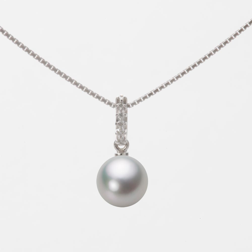 7.0mmアコヤ真珠ペンダント（シルバーグレー）